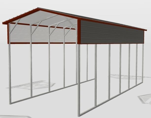 Metal carport with dark roof — steel carport structure available in Carencro, Louisiana