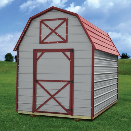 Derksen metal lofted barn 8-wide — steel lofted barn for sale