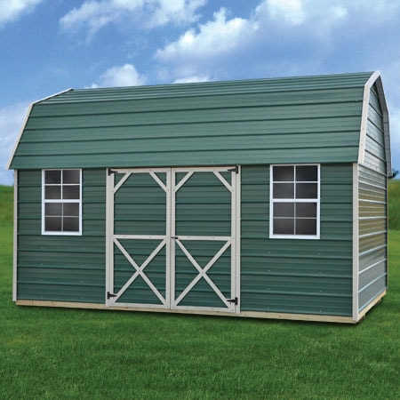Derksen metal side lofted barn — steel side-entry barn for sale