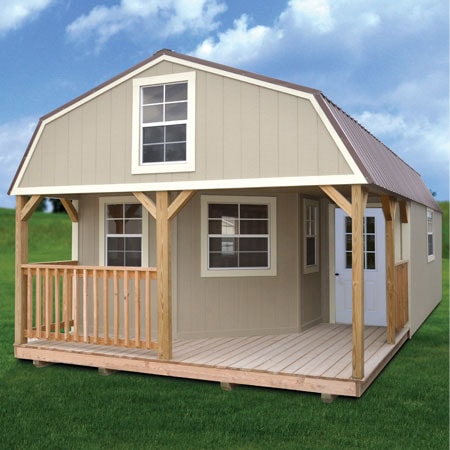 Derksen painted deluxe lofted barn cabin — portable cabin for sale