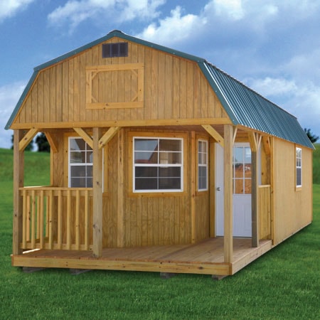 Derksen treated deluxe lofted barn cabin — wood cabin shed