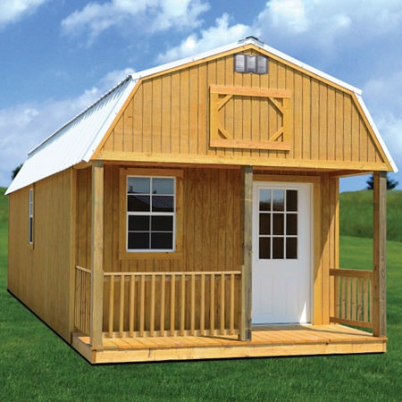 Derksen treated lofted barn cabin — wood cabin portable building