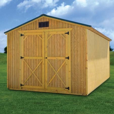 Derksen treated wood utility shed — backyard storage building